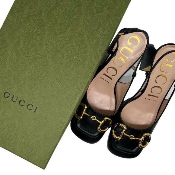 GUCCI MID-HEEL SLINGBACK WITH HORSEBIT - Picture 2 of 16